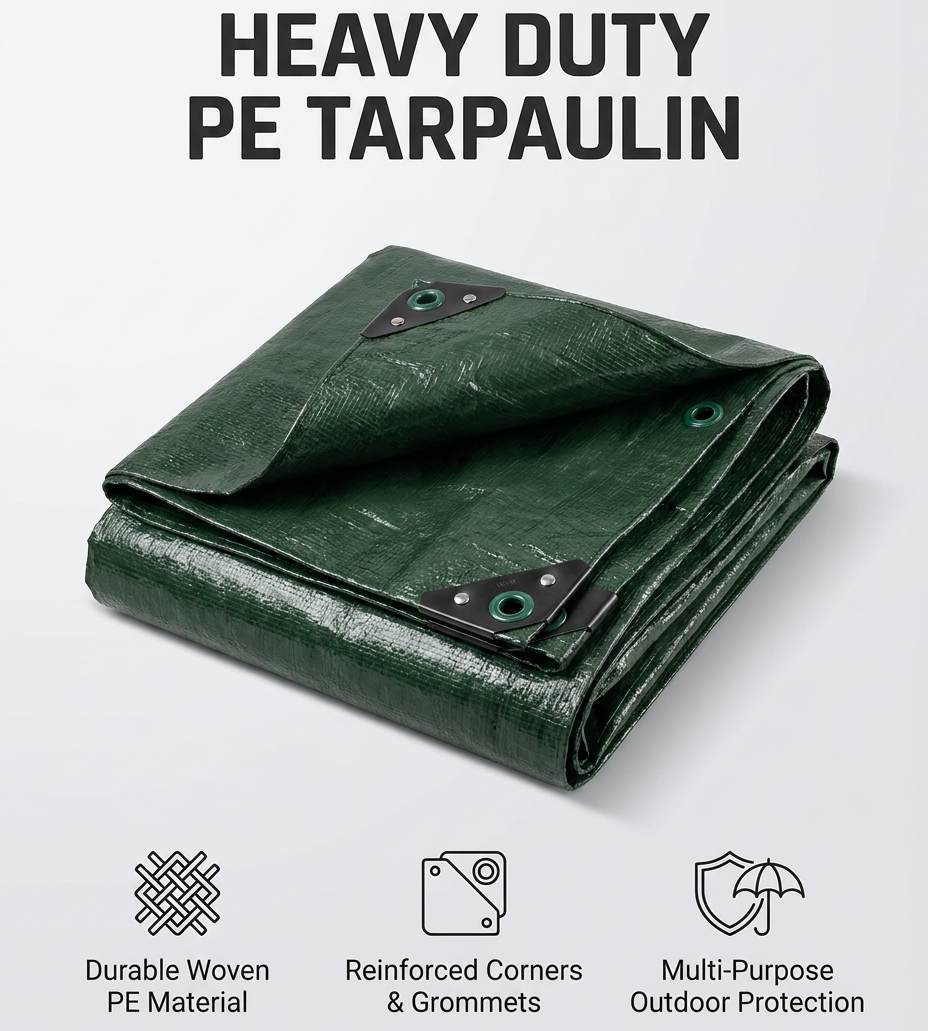 Telone in PE resistente ai raggi UV, impermeabile, multiuso, resistente al vento