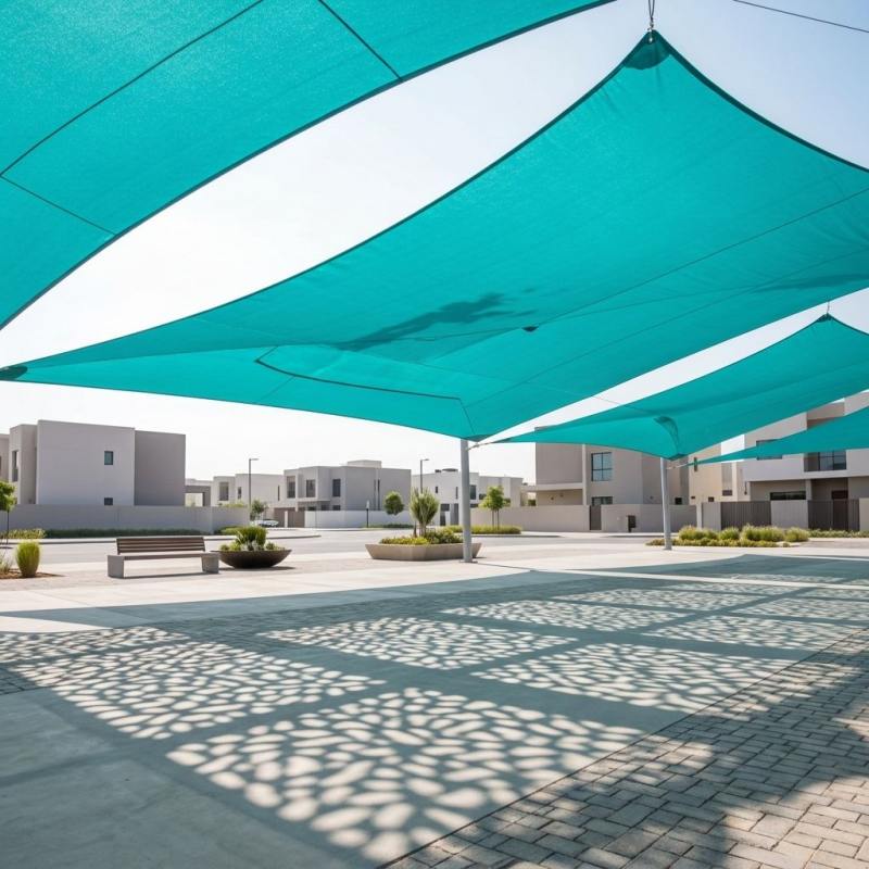 Tenda a vela ombreggiante in rete permeabile al 100% in HDPE vergine con blocco UV